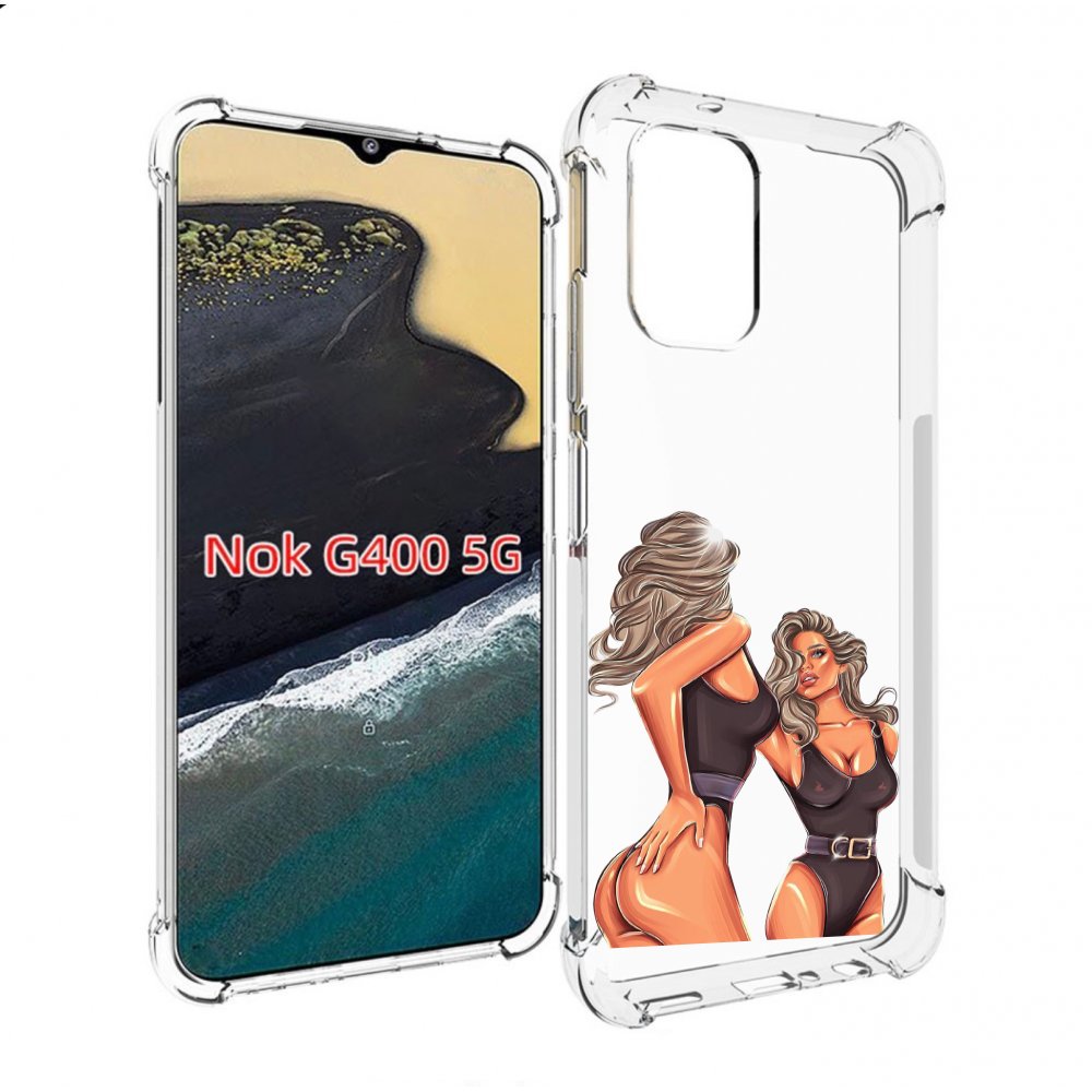Чехол MyPads девушка-в-купальнике-черном женский для Nokia G400 5G