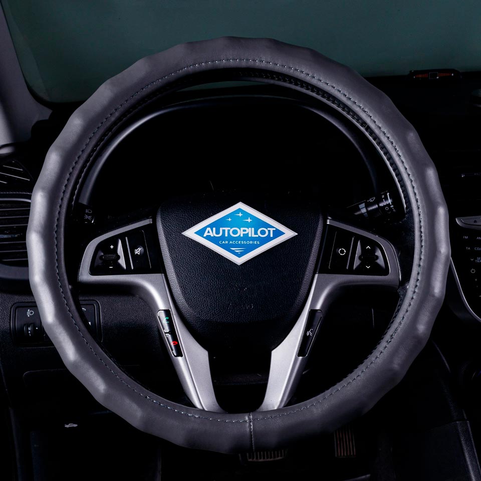 

Оплетка на руль Автопилот Hyundai-1226-BLW-008022 Хендай Солярис (2020-2024) седан, Серый