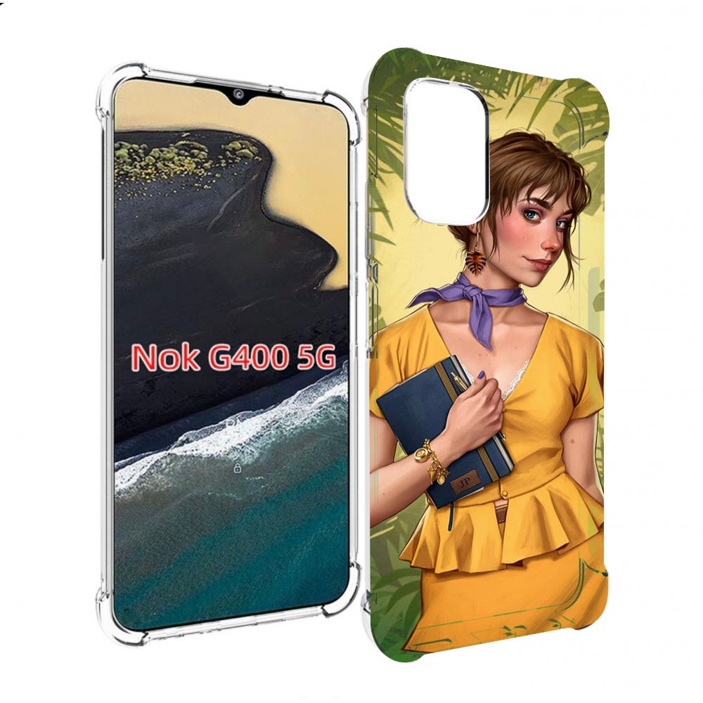 

Чехол MyPads девушка-в-зелени женский для Nokia G400 5G, Прозрачный, Tocco