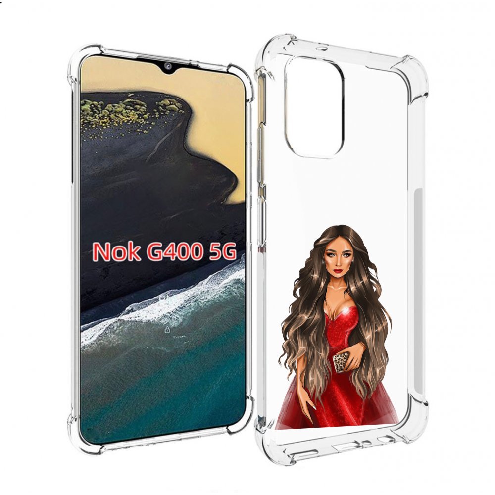 

Чехол MyPads девушка-в-вечернем-платье женский для Nokia G400 5G, Прозрачный, Tocco