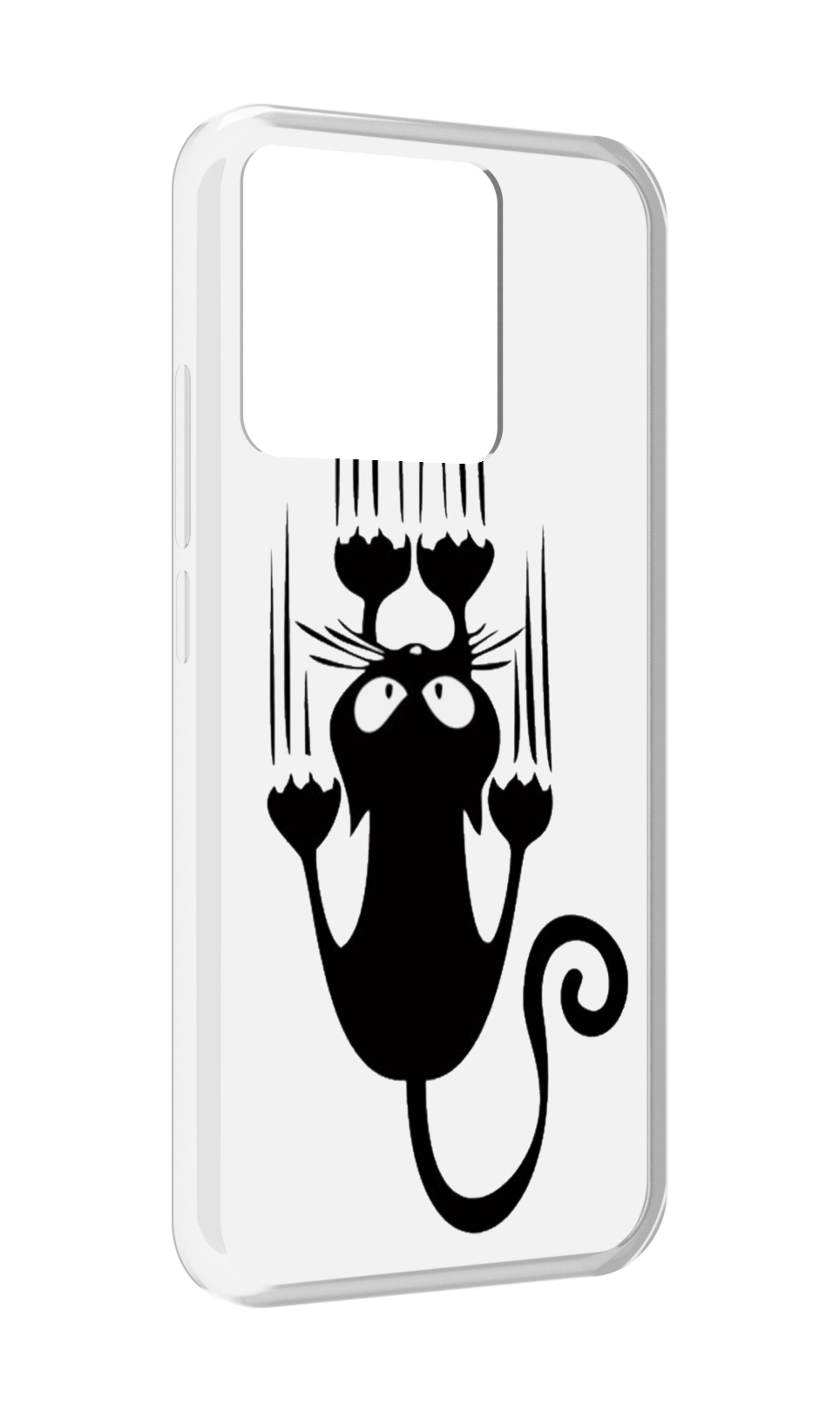 

Чехол MyPads Tocco для Xiaomi Redmi 10A Свисающий-кот, Прозрачный, Tocco