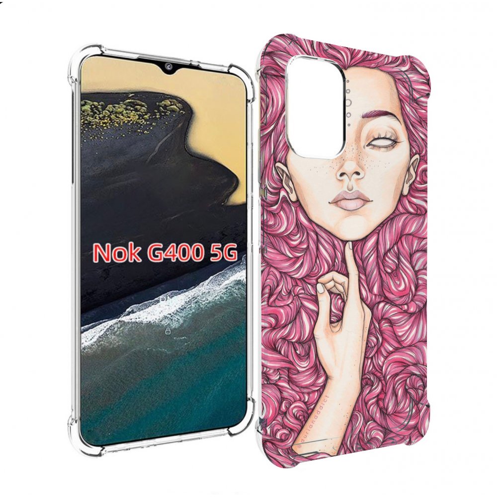 

Чехол MyPads девушка утонула в волосах женский для Nokia G400 5G, Прозрачный, Tocco