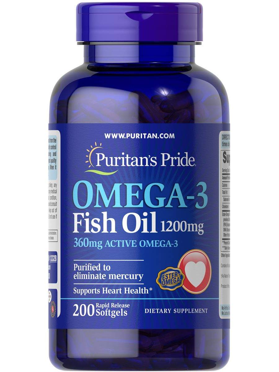 Omega 3 Puritans Prade Fish Oil 1200 mg, капсулы 200 шт