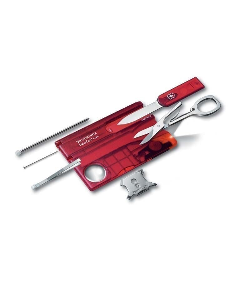 

Швейцарская карточка VICTORINOX SwissCard Lite, 13 функций, полупрозрачная красная, Красный;прозрачный;серебристый, SwissCard Lite