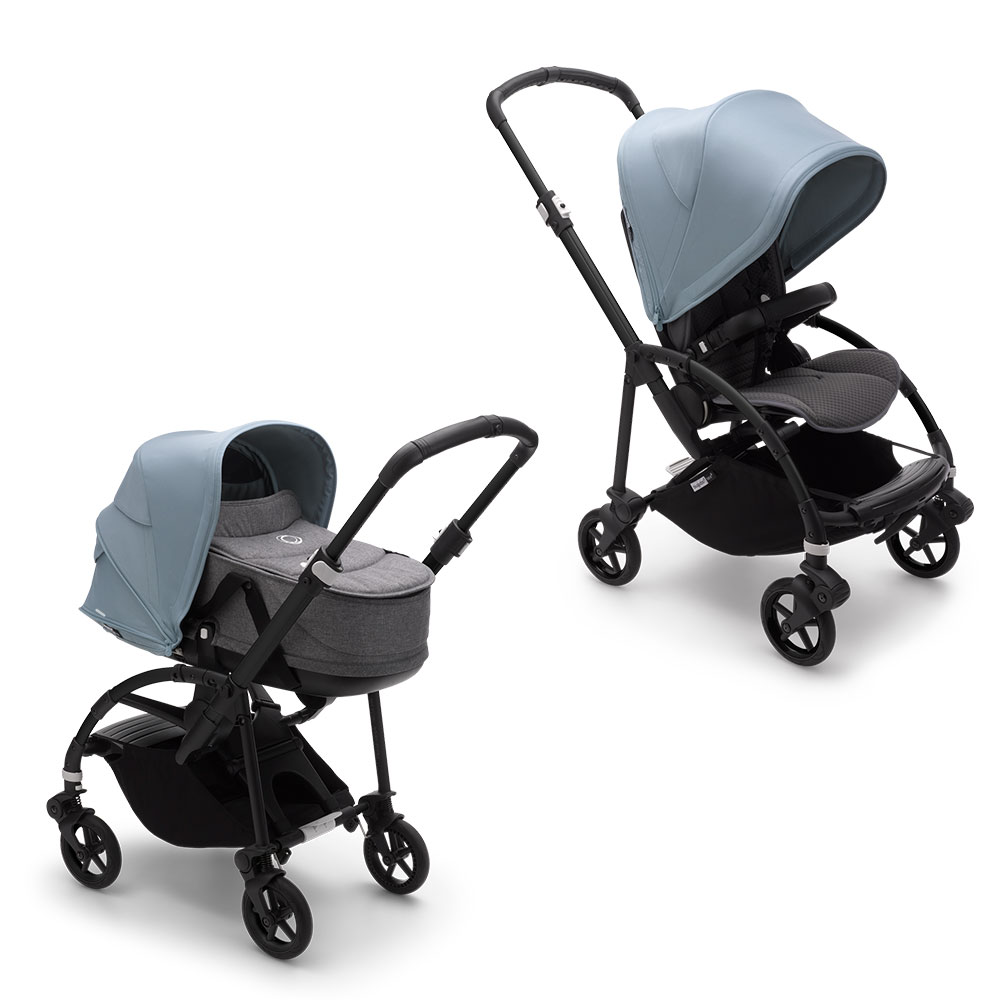 

Bugaboo bee6 коляска 2 в 1 black/grey melange/vapor blue, Bee6 2 В 1