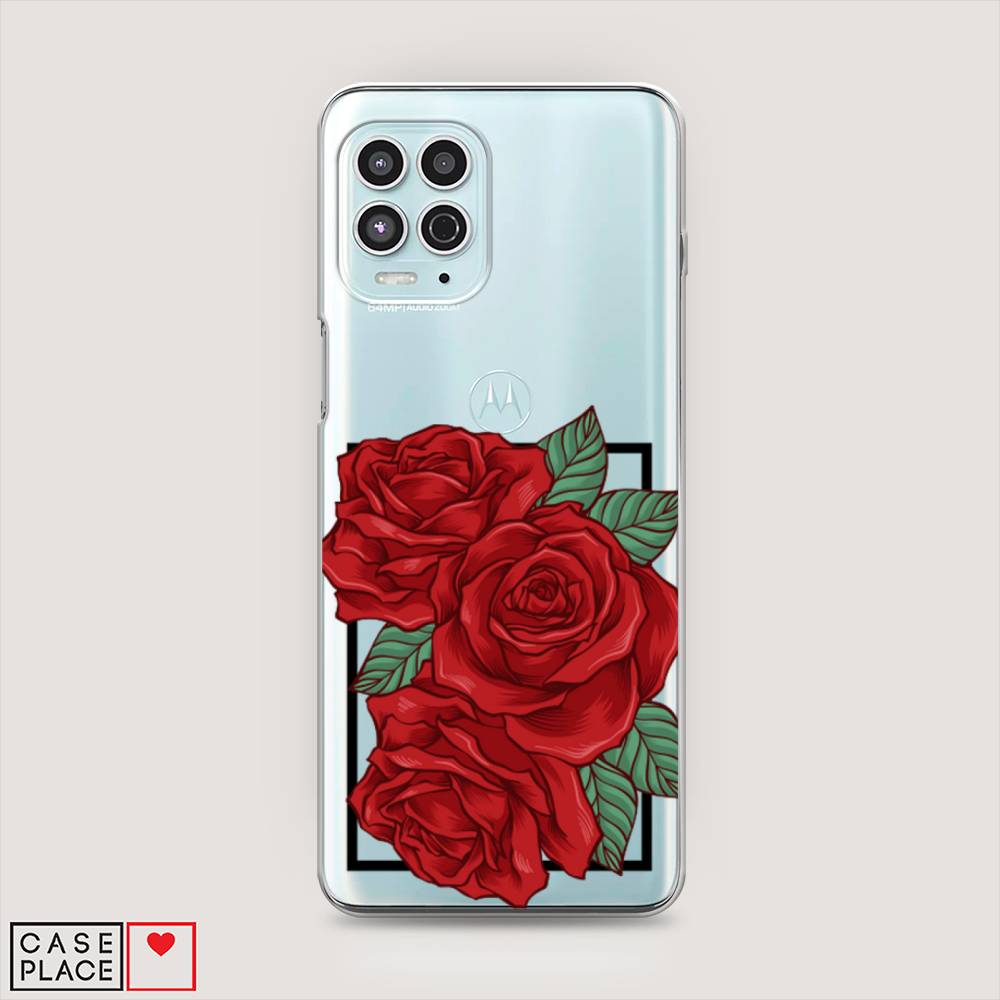 

Чехол на Motorola Moto G100 "Три алые розы", Красный, 241650-2