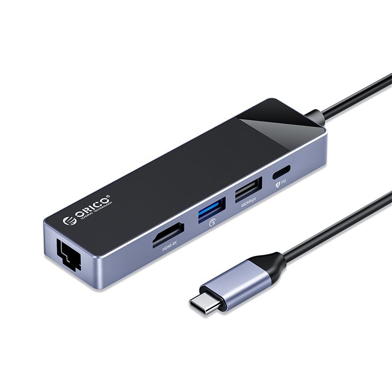 USB-концентратор ORICO 5 в 1 черный/серый (ORICO-DM-5R-BK-BP)