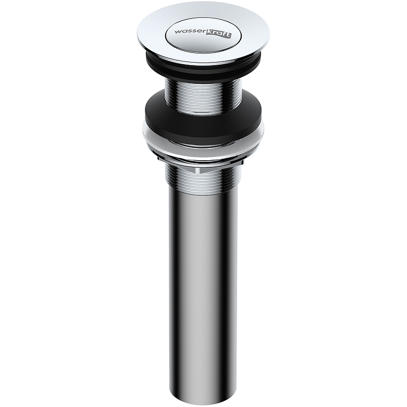 

Донный клапан WasserKRAFT Push-up хром A249, Черный, A249