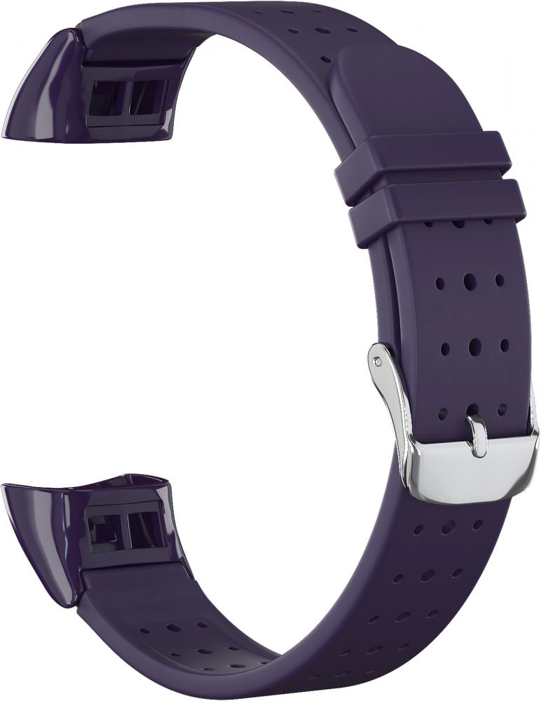 

Ремешок силиконовый GSMIN Stamped для фитнес браслета Honor Band 5 (Фиолетовый), Ремешок силиконовый GSMIN Stamped