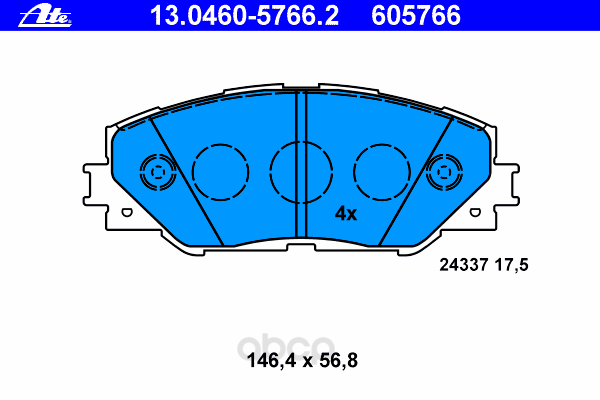 13.0460-5766.2_=1234 00=224575 sbs колодки дисковые п. toyota rav iv 2.0vvt-i/2.2d-4d 06>