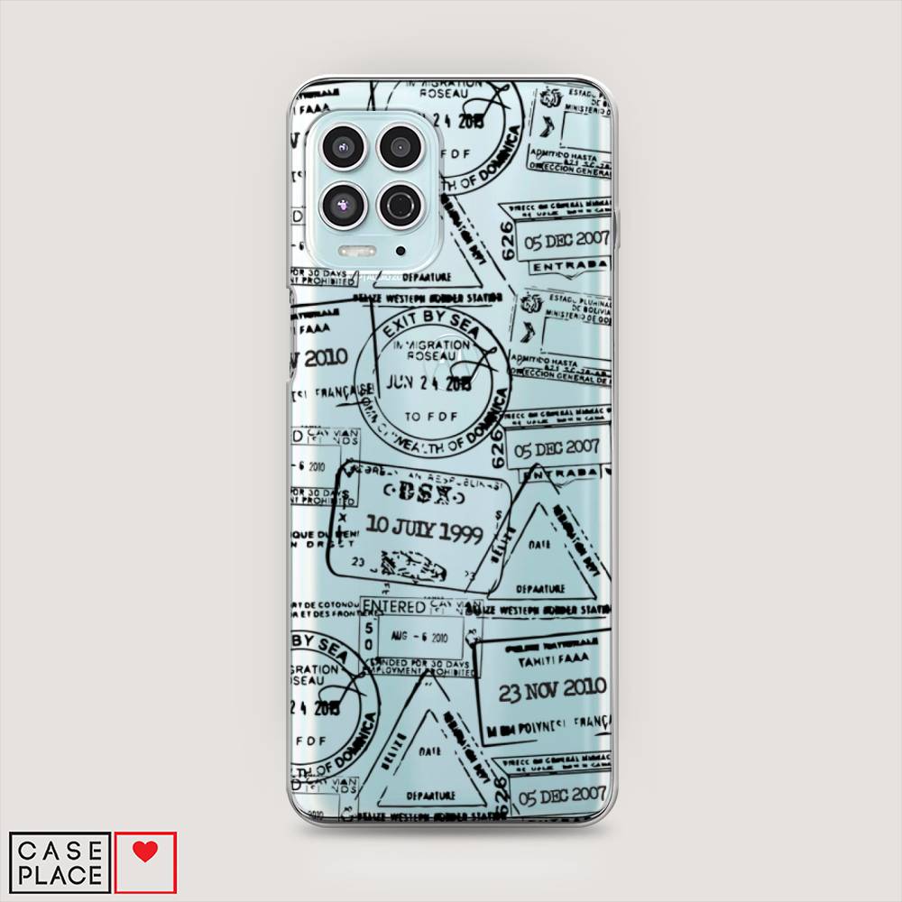 

Чехол на Motorola Moto G100 "Visa stamps 2", Белый;черный;серый, 241650-2