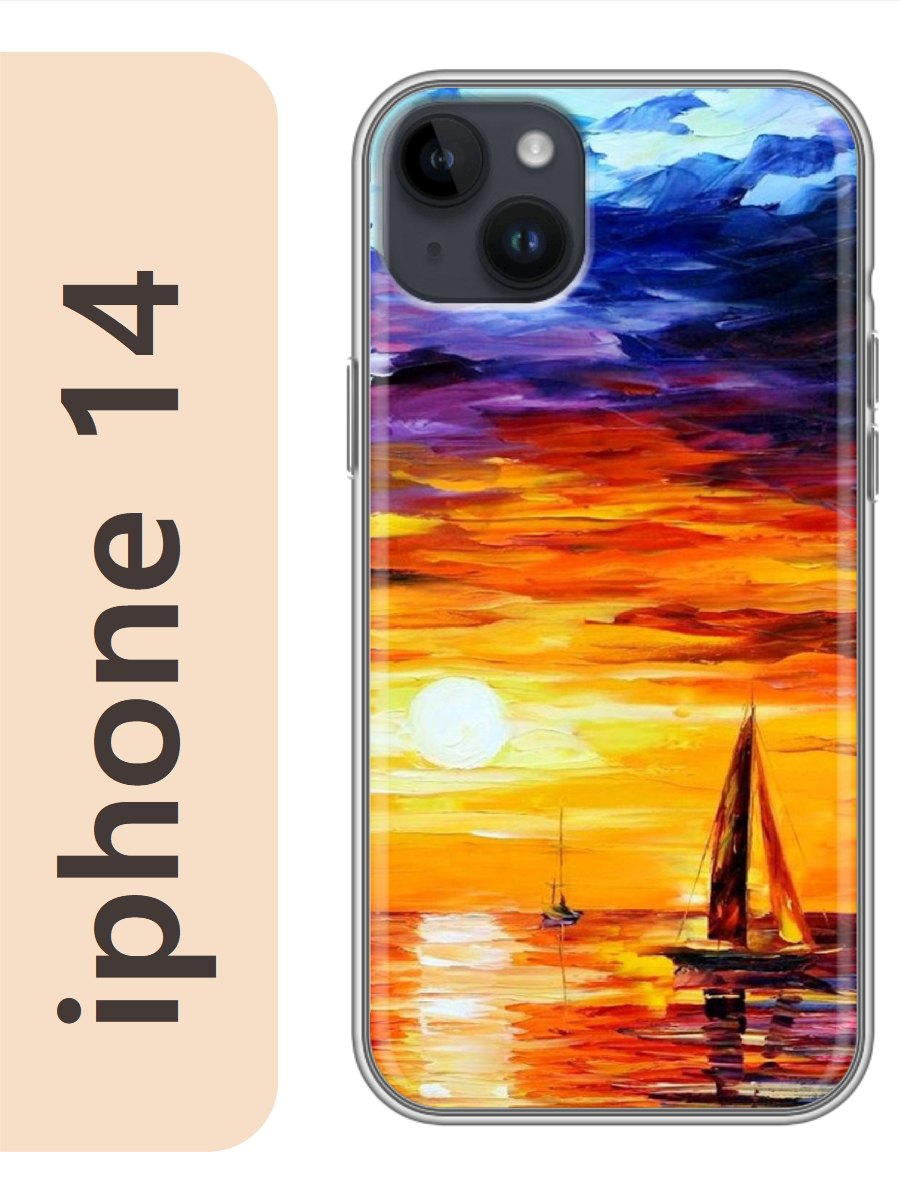 

Чехол на Apple Iphone 14 закат лодка картина 059, Прозрачный, Iph14kart