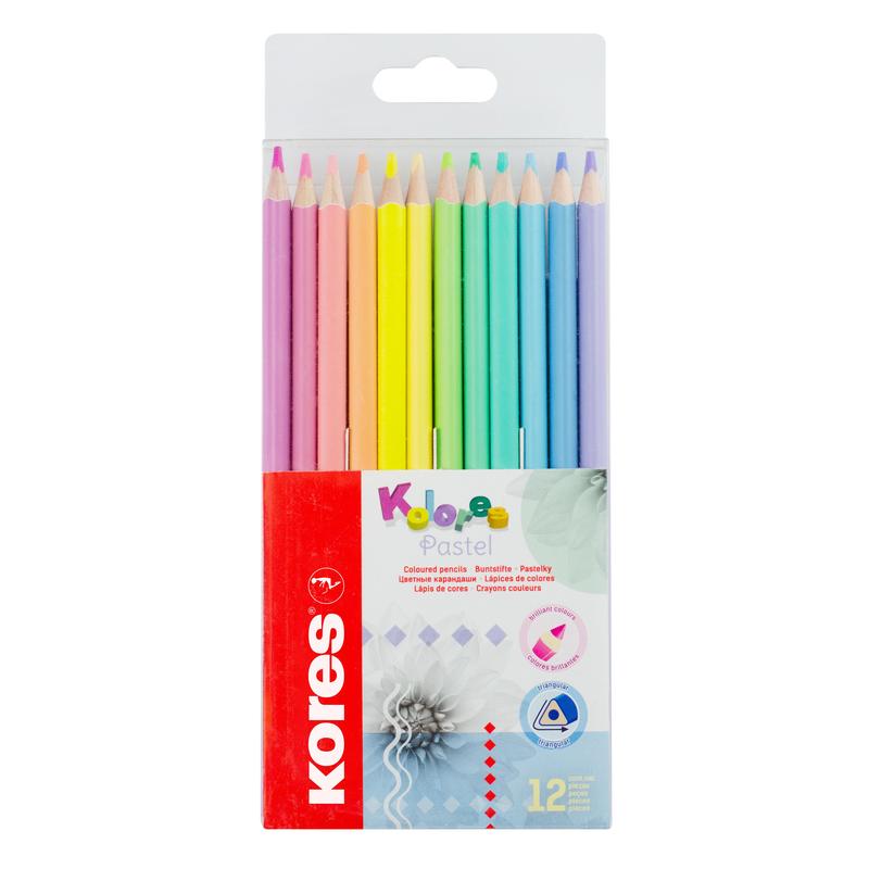 фото Карандаши цветные kores kolores pastel 12 шт korres