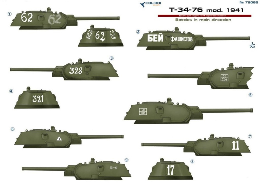 

72066CD T-34-76 model 1941. Part I Battles in main direction, Однотонный