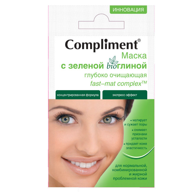 

Compliment Саше с зеленой bioглиной Глубоко очищающая fast-mat complex 7мл