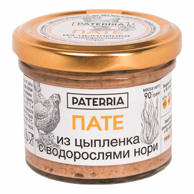 

Пате из куриной печени Paterria с водорослями нори 90 г