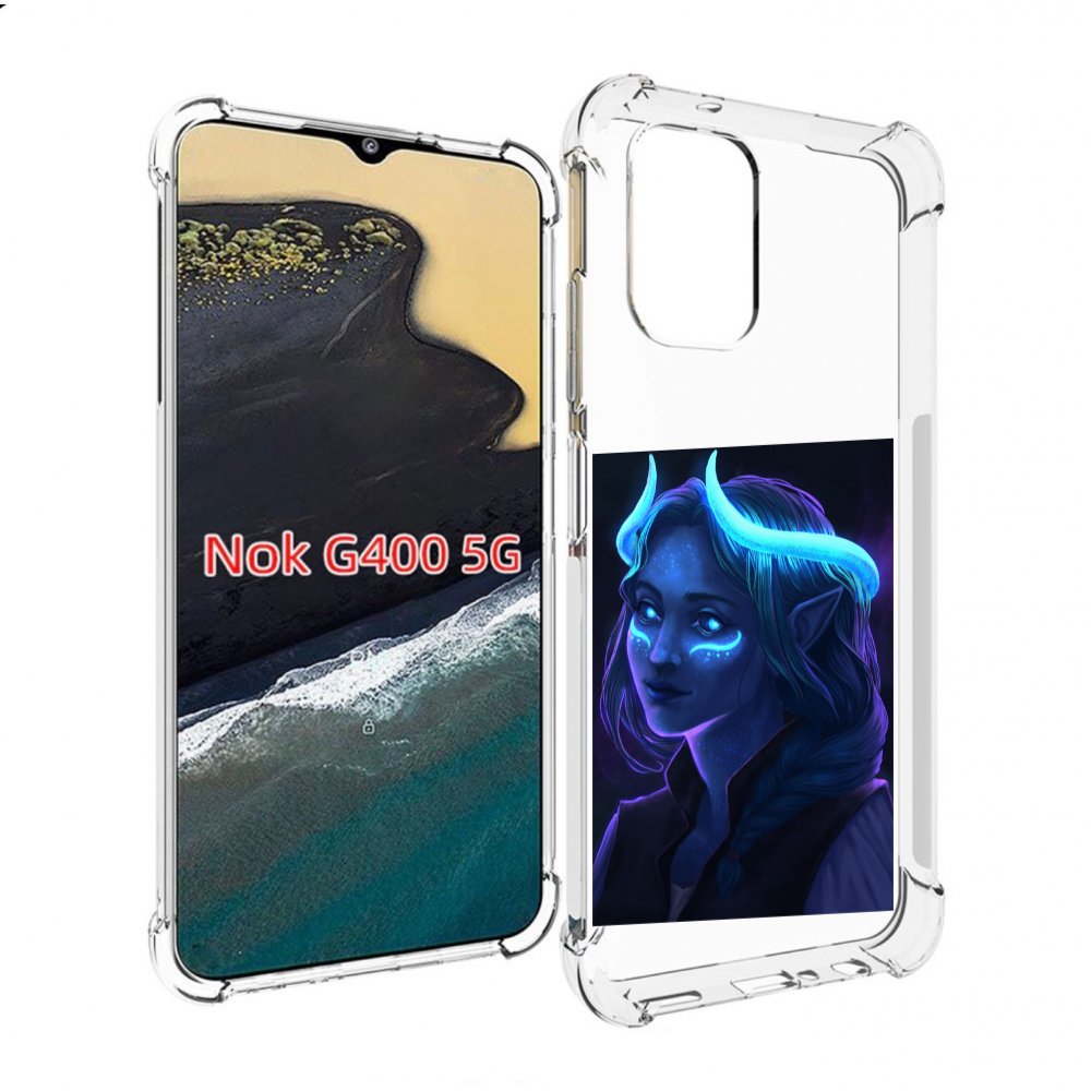 

Чехол MyPads девушка синяя ледяная женский для Nokia G400 5G, Прозрачный, Tocco