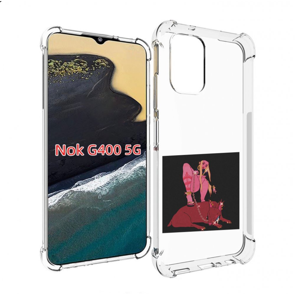 

Чехол MyPads девушка с собакой на цепи нарисованная женский для Nokia G400 5G, Прозрачный, Tocco