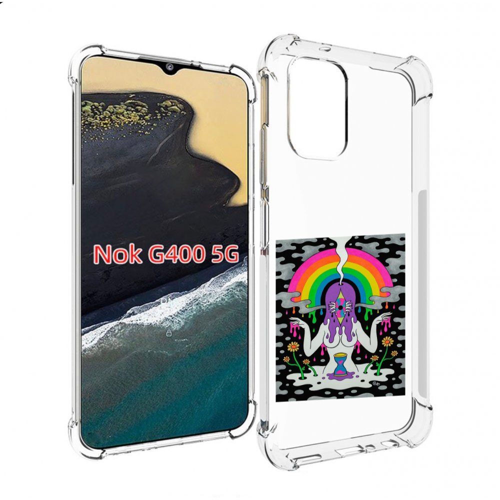 

Чехол MyPads девушка с радугой абстракция женский для Nokia G400 5G, Прозрачный, Tocco