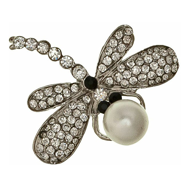 

Брошь из бижутерного сплава со стразами/жемчугом