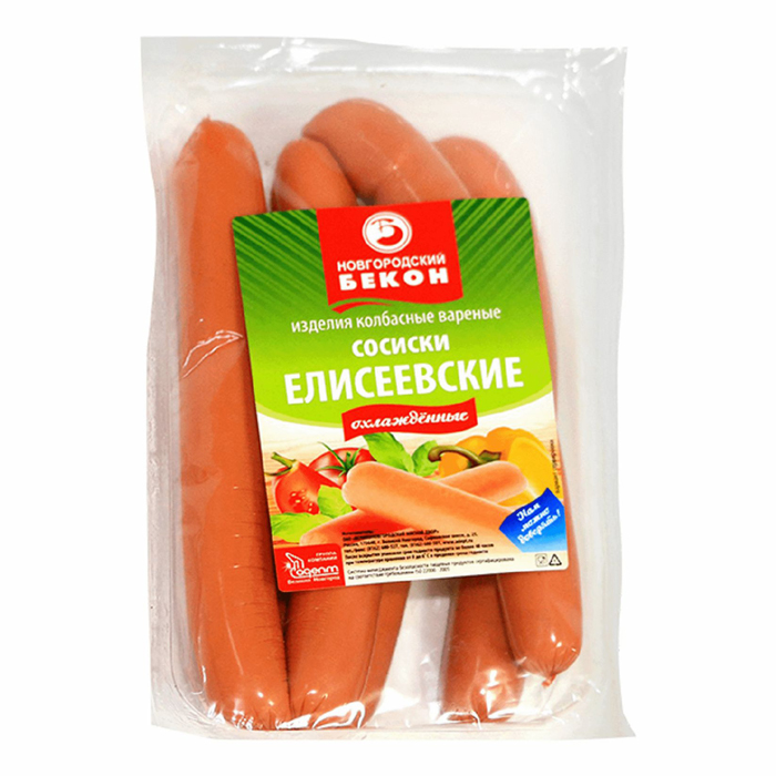 

Сосиски Великоновгородский мясной двор Елисеевские 1 кг