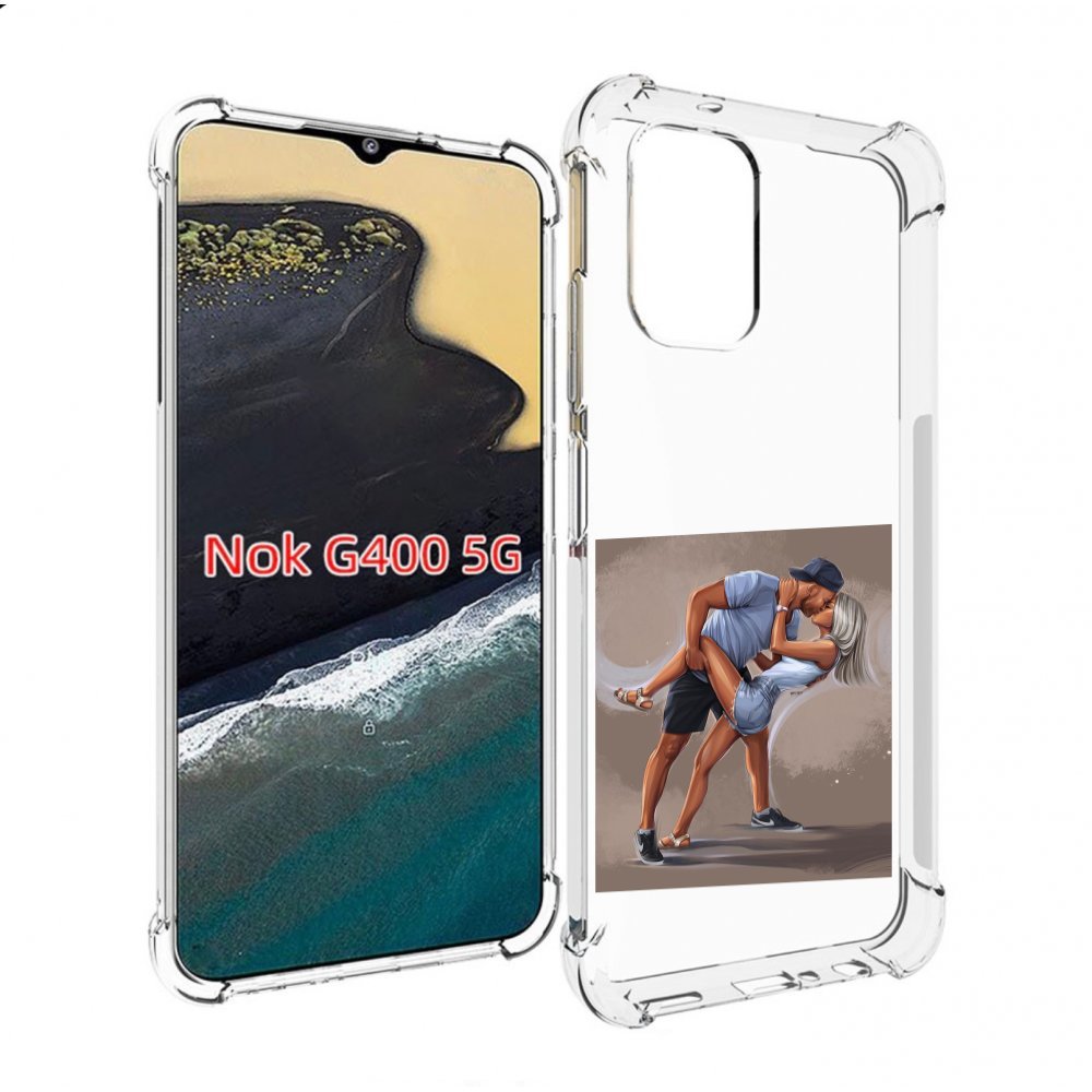 

Чехол MyPads девушка с парнем танцуют женский для Nokia G400 5G, Прозрачный, Tocco