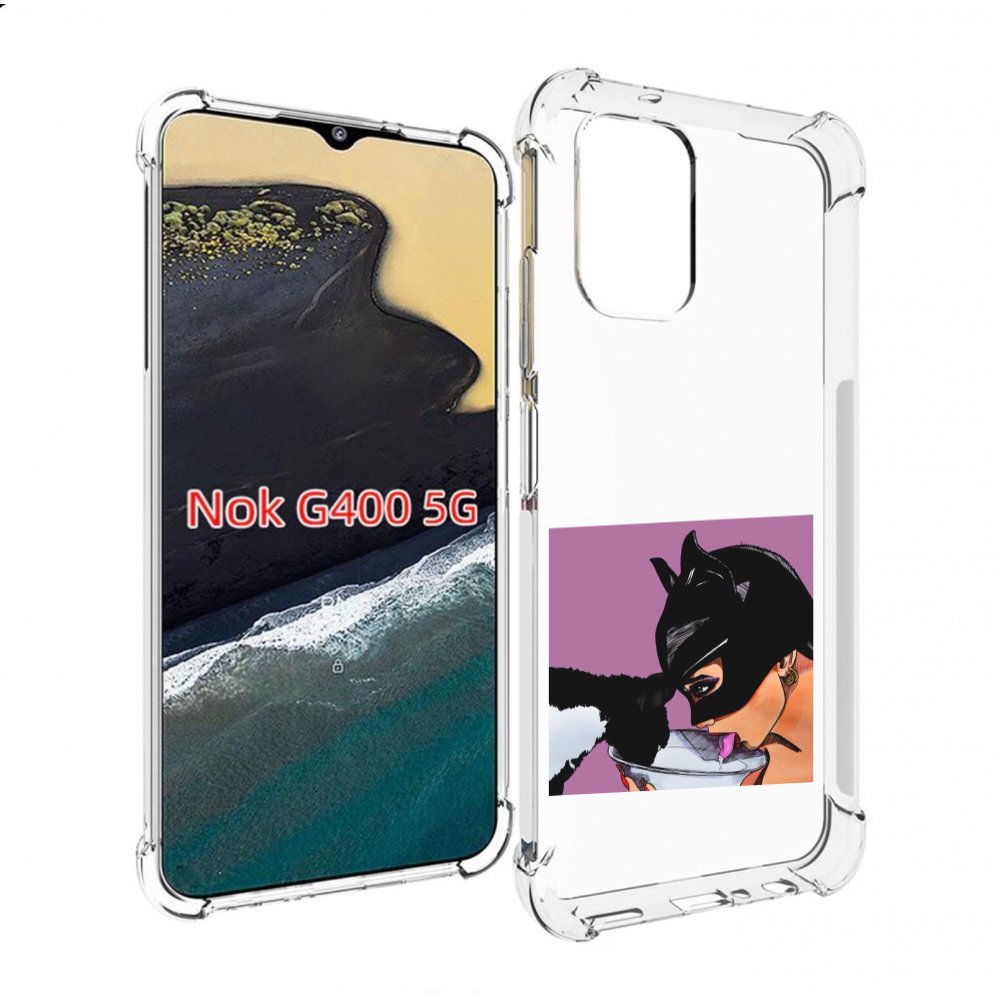 

Чехол MyPads девушка с котом пьют молоко женский для Nokia G400 5G, Прозрачный, Tocco