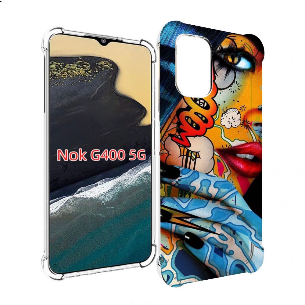 

Чехол MyPads девушка разрисованная краскам иженский для Nokia G400 5G, Прозрачный, Tocco