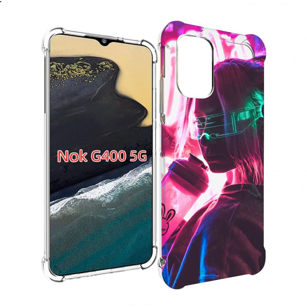 

Чехол MyPads девушка неоновый фон женский для Nokia G400 5G, Прозрачный, Tocco