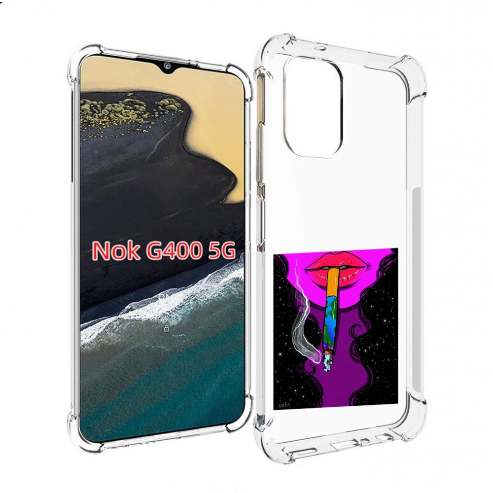 

Чехол MyPads девушка курит землю женский для Nokia G400 5G, Прозрачный, Tocco