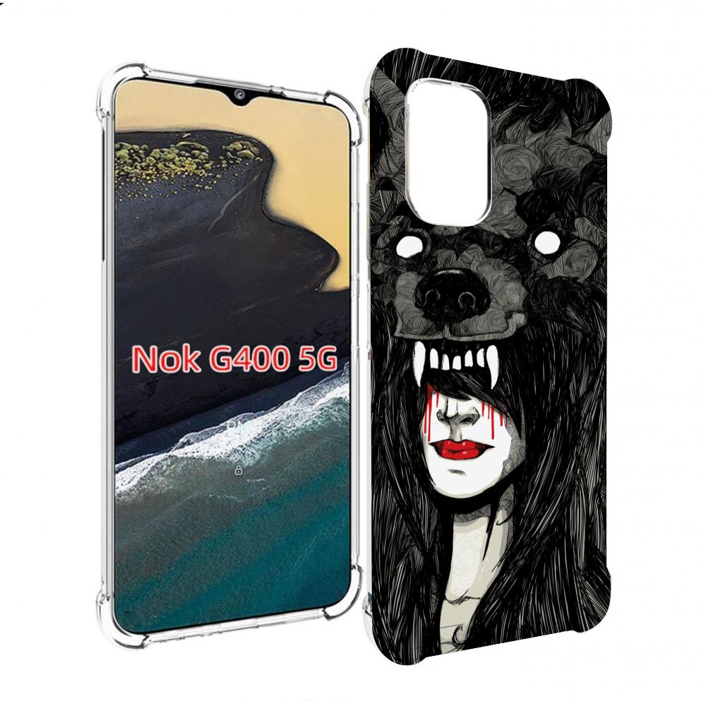 

Чехол MyPads девушка в шкуре волка женский для Nokia G400 5G, Прозрачный, Tocco