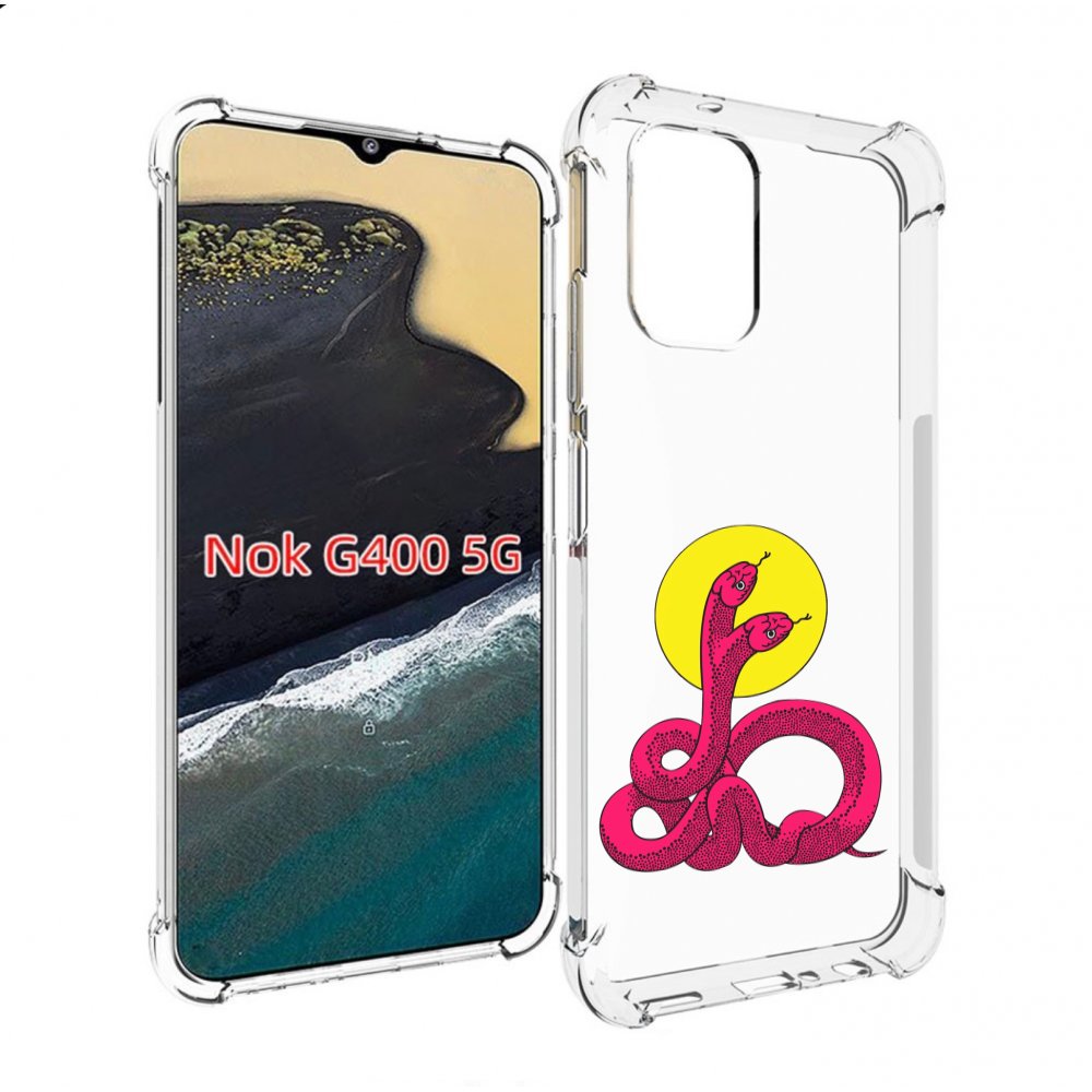 

Чехол MyPads двухголовая-змея для Nokia G400 5G, Прозрачный, Tocco