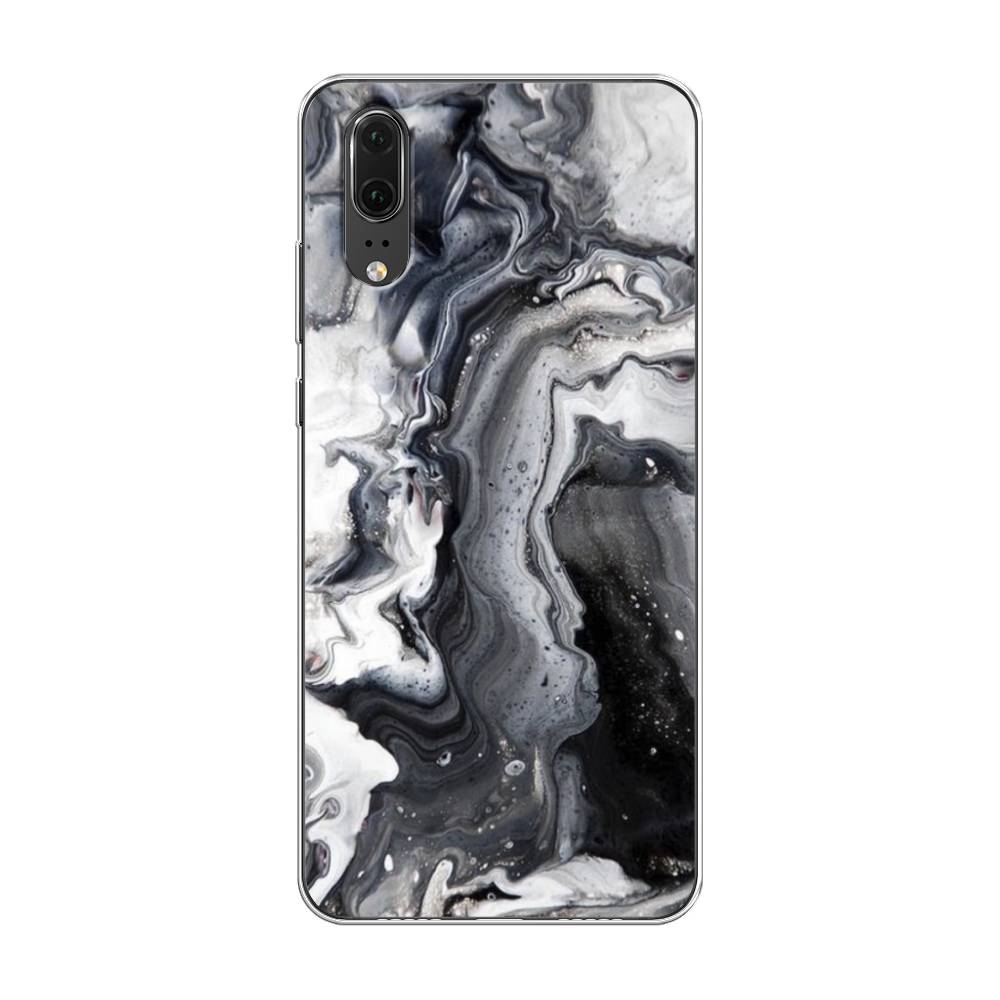 фото Чехол awog "бело-черные сложные полосы" для huawei p20