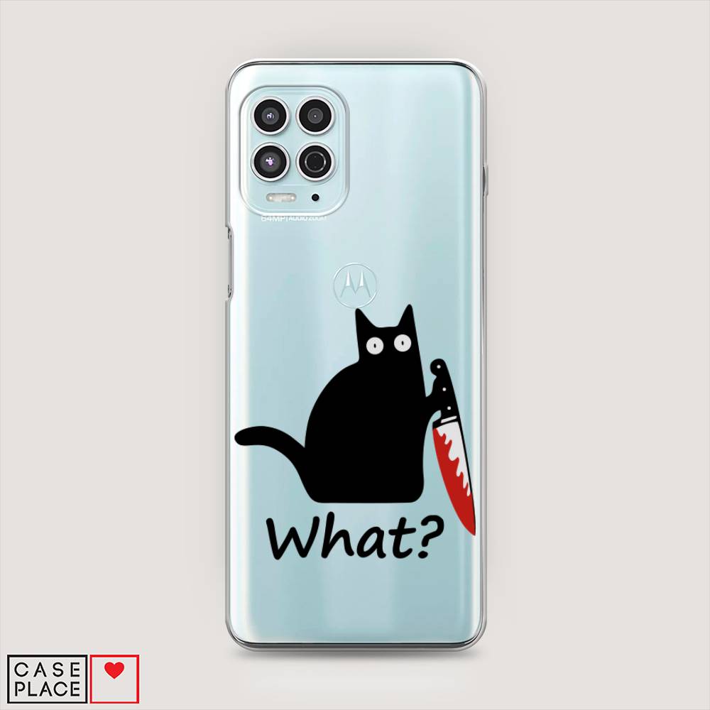 

Чехол на Motorola Moto G100 "Котик с ножом", Черный;красный, 241650-6