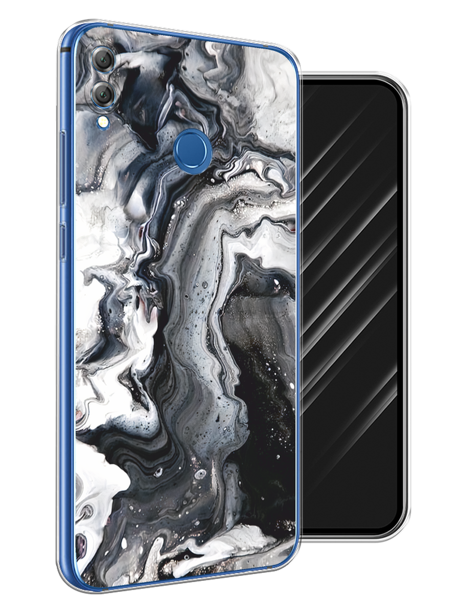 

Чехол Awog на Honor 8X "Бело-черные сложные полосы", Серый;серебристый;белый, 66750-3
