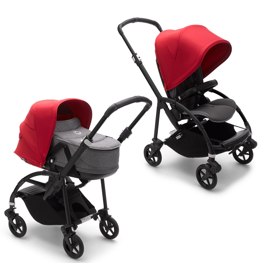 

Bugaboo bee6 коляска 2 в 1 black/grey melange/red, Bee6 2 В 1