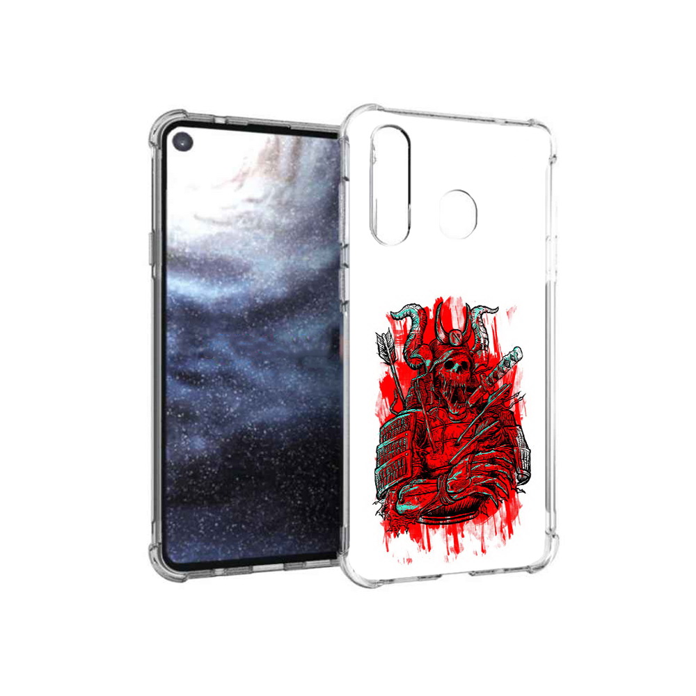 

Чехол MyPads Tocco для Samsung Galaxy A8s красный скелет воин (PT124633.501.413), Прозрачный, Tocco