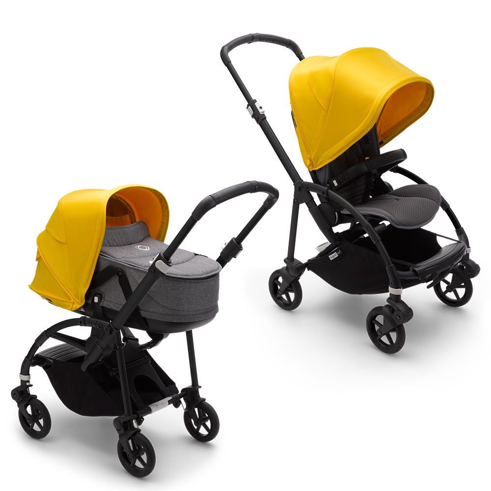 

Bugaboo bee6 коляска 2 в 1 black/grey melange/lemon yellow, Bee6 2 В 1