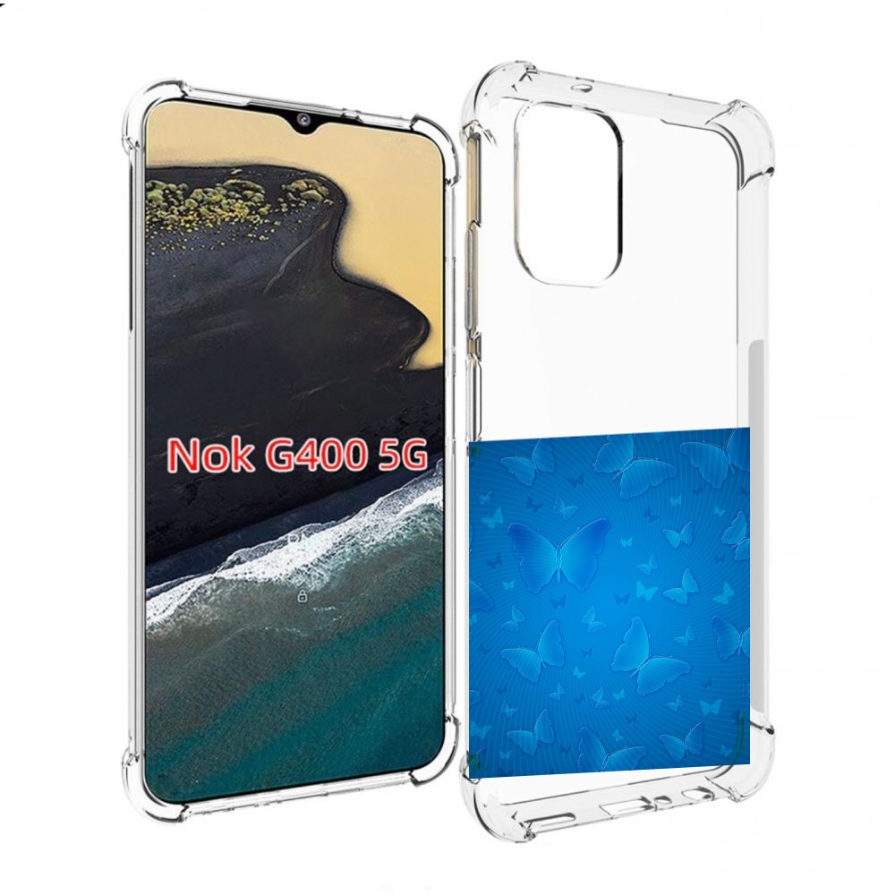 

Чехол MyPads голубые-бабочки для Nokia G400 5G, Прозрачный, Tocco
