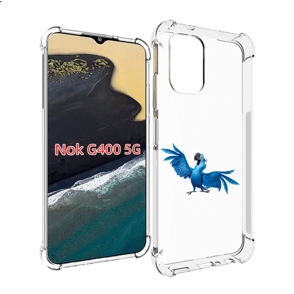 

Чехол MyPads голубой-попугайчик для Nokia G400 5G, Прозрачный, Tocco