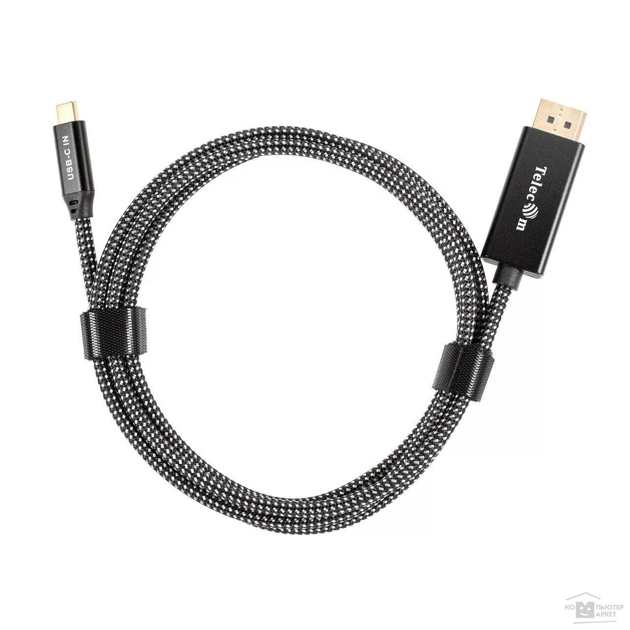 

Переходник Telecom Type-C-DisplayPort вилка-вилка 1.8м серый, черный