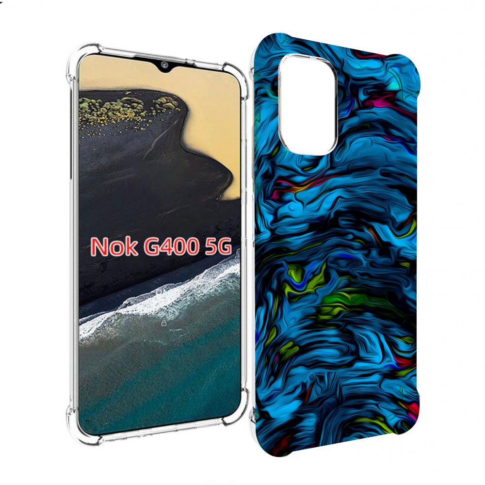 

Чехол MyPads голубая краска в темноте для Nokia G400 5G, Прозрачный, Tocco