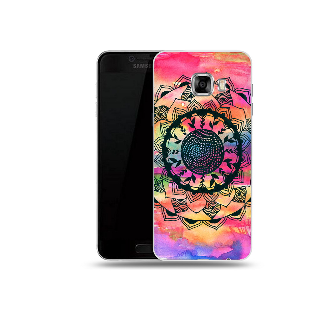 

Чехол MyPads Tocco для Samsung Galaxy C5 (2016) яркая абстракция круглый цветок, Прозрачный, Tocco