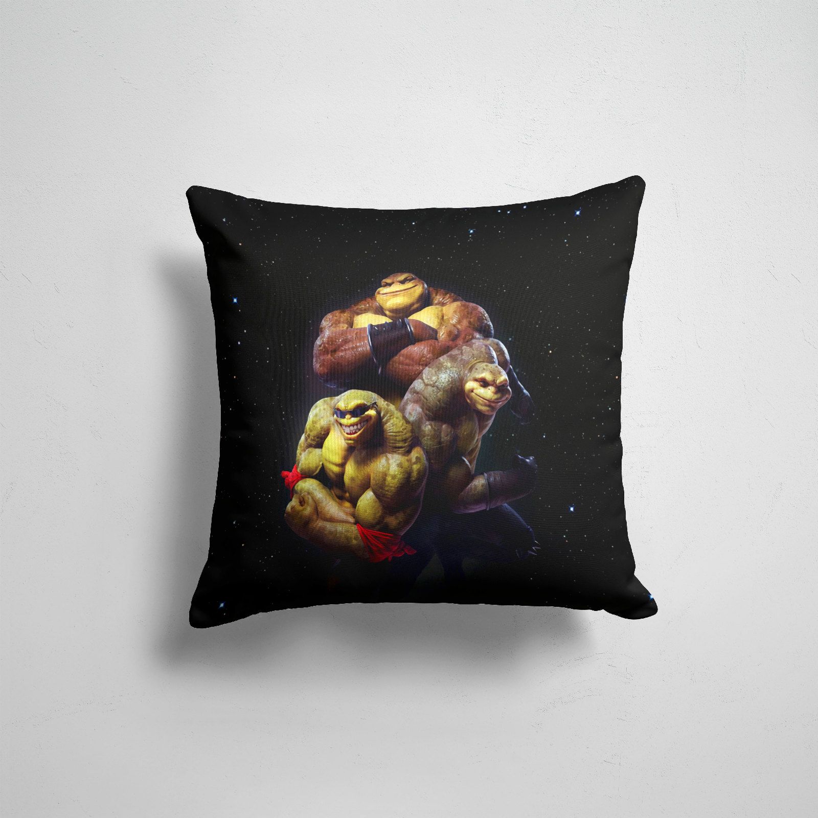 

Подушка декоративная 45х45см Геймерам Retro Games Battletoads, Разноцветный