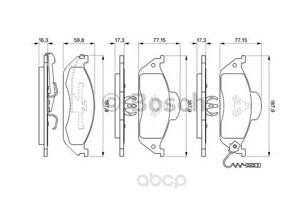 

Тормозные колодки Bosch передние дисковые 986424611