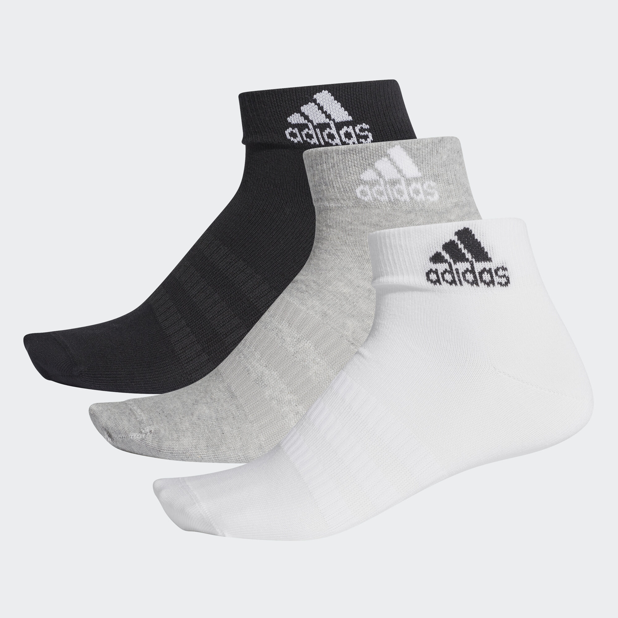 фото Набор носков унисекс adidas light ank 3pp mh серый m