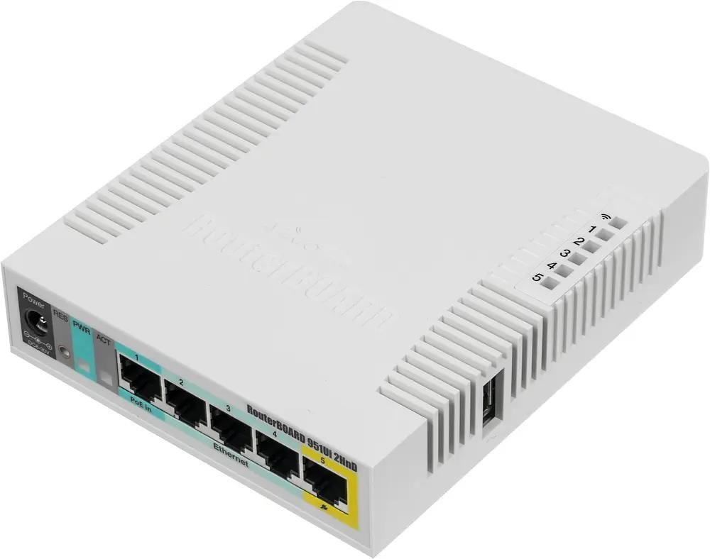 

Wi-Fi роутер MIKROTIK RB951UI-2HND, N300, белый