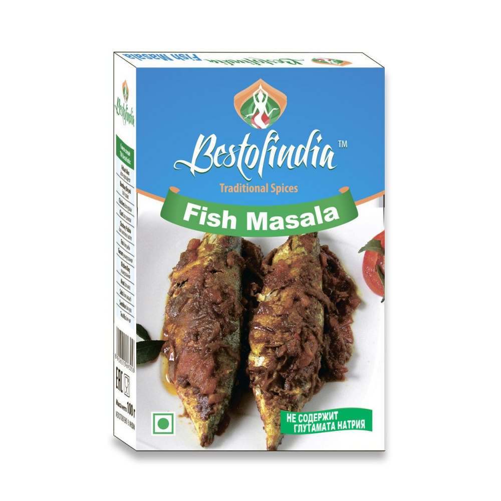

Смесь специй Bestofindia "Fish Masala", натуральная без соли, 100 г