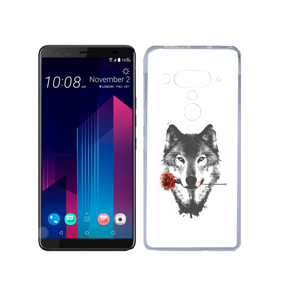 

Чехол MyPads Tocco для HTC U12+ волк с розой, Прозрачный, Tocco