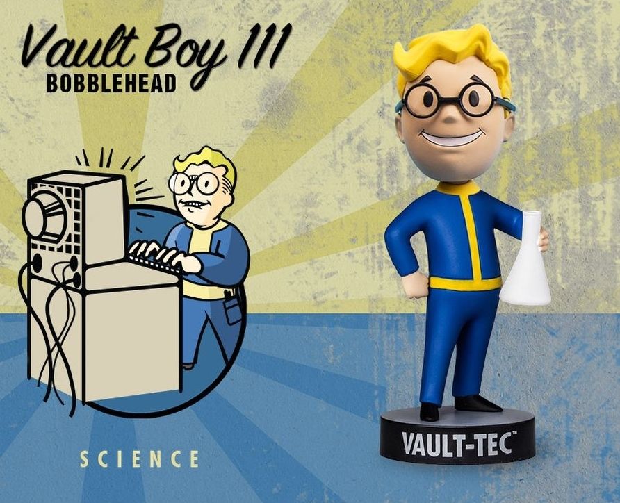 Фигурка Fallout Vault Tec Science Наука фигурка starfriend фоллаут волт бой умник fallout головотряс на подставке 15 см